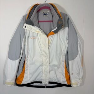 Columbia Sport Women Interchange 3-in-1 Fleece Winter Ski Jacket XL Y2K White